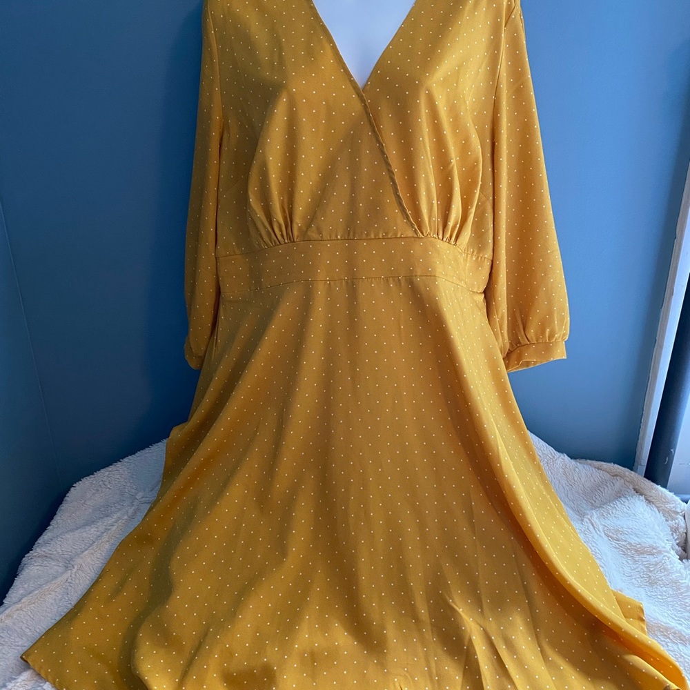 Mustard Polka Dot Dress